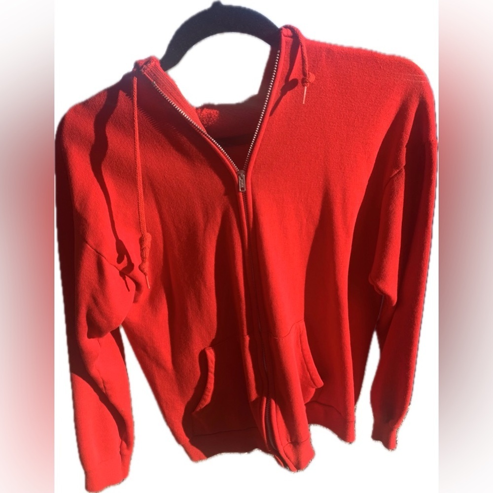 Women’s 80’s Full Zip Sweatshirt Made in the USA Red Retro
